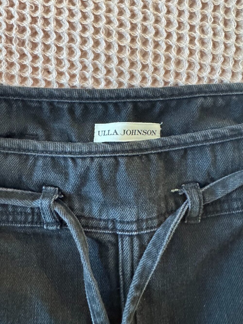 Ulla Johnson Denim Draw-String Pants, Size 4, 100% Cotton